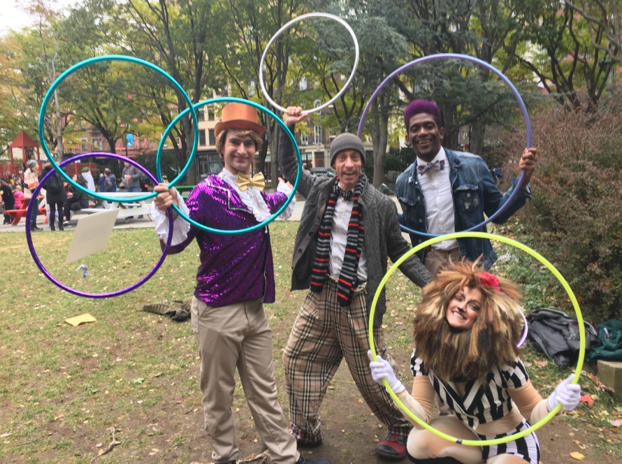 Playful Productions performers at a neighborhood event